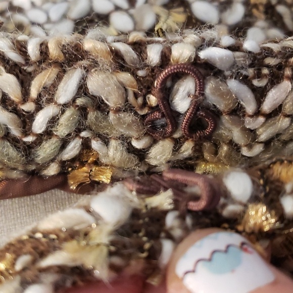 ANDREA JOVINE size 10 incredible blazer brown cream and gold - Picture 5 of 6